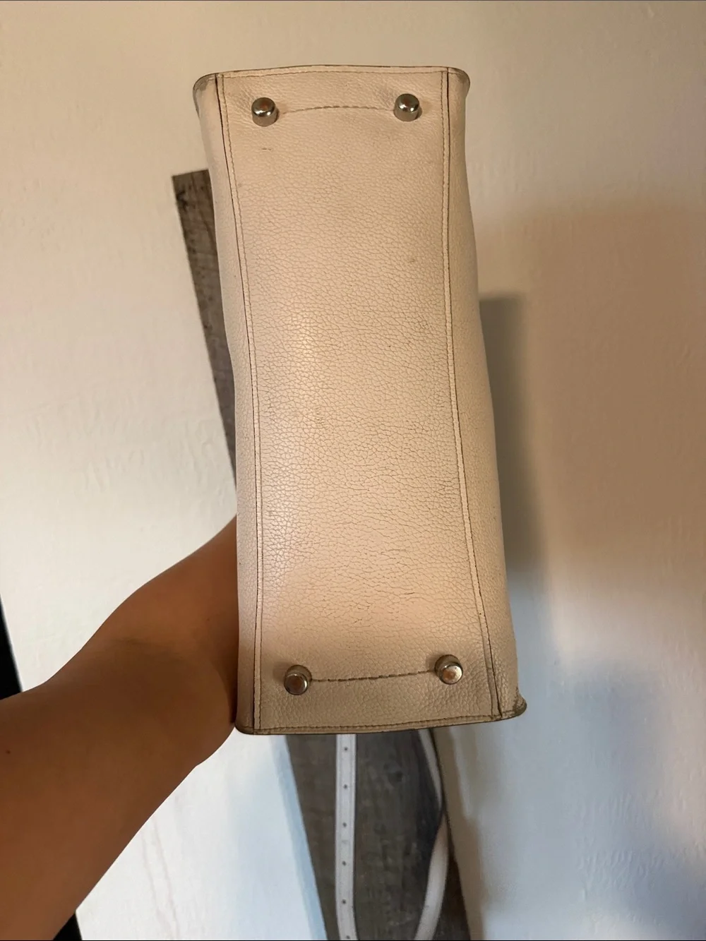 Coach Pebbled Leather Tote in Light Cream